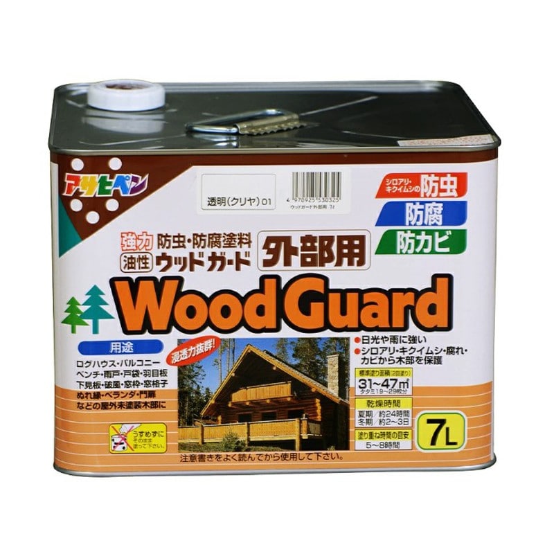 アサヒペン 9011512 ウッドガード 外部用 7L クリヤ 1個（ご注文単位1個）【直送品】