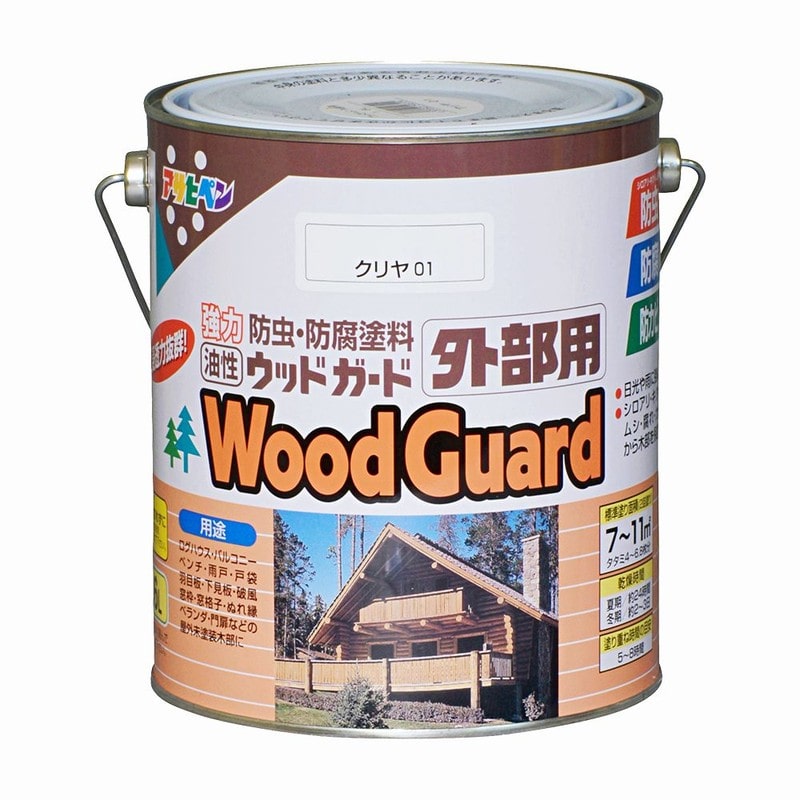 アサヒペン 9016875 ウッドガード 外部用 1.6L クリヤ 1個(ご注文単位1個)【直送品】