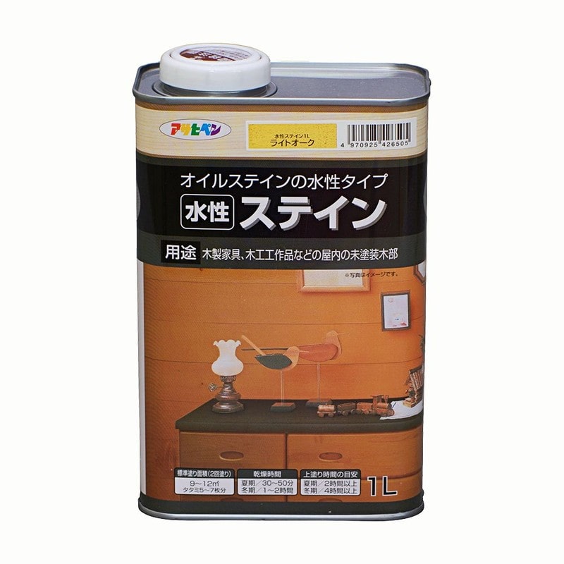 アサヒペン 9010523 水性ステイン 1L ライトオーク 1個(ご注文単位1個)【直送品】
