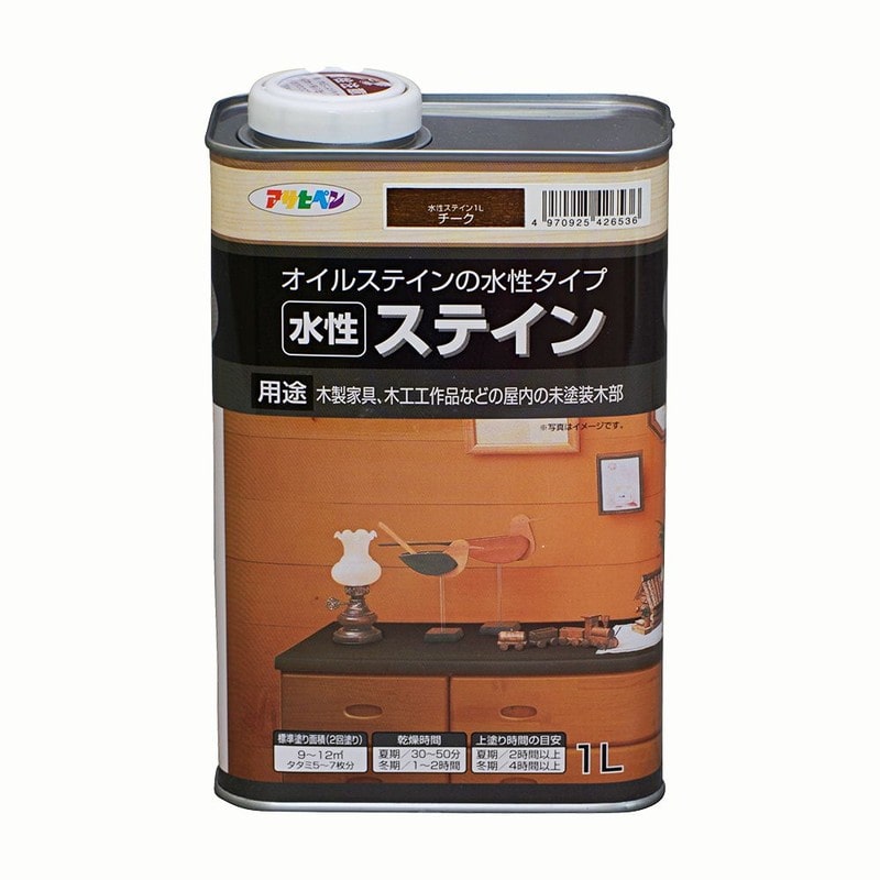 アサヒペン 9010524 水性ステイン 1L チーク 1個(ご注文単位1個)【直送品】