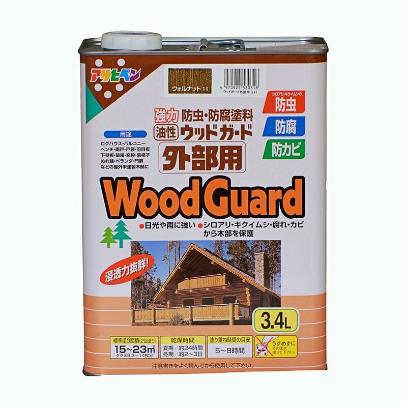 アサヒペン 9011530 ウッドガード 外部用 3.4L ウォルナット 1個（ご注文単位1個）【直送品】