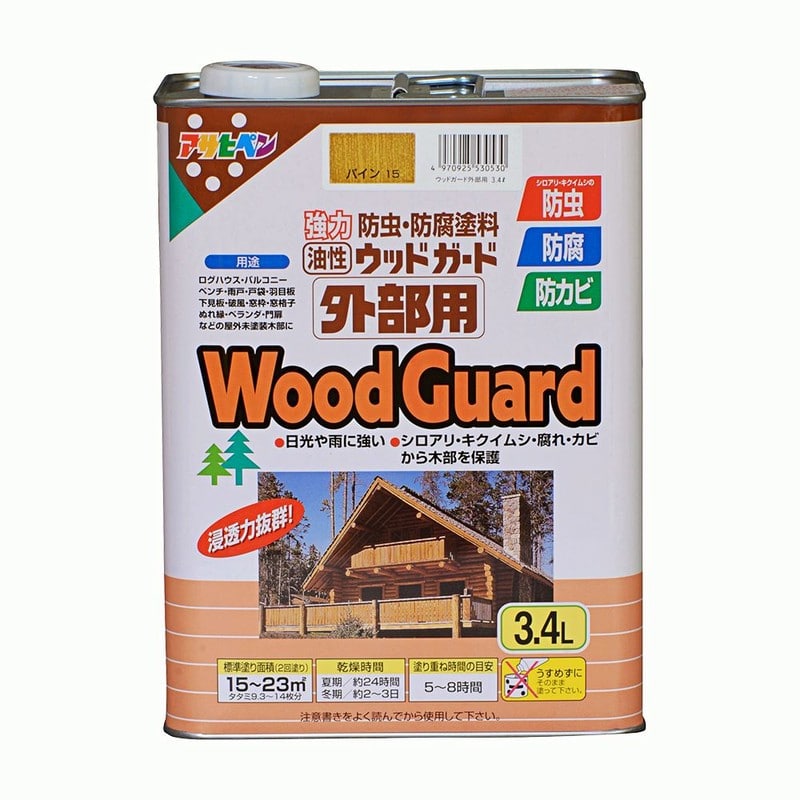 アサヒペン 9011536 ウッドガード 外部用 3.4L パイン 1個(ご注文単位1個)【直送品】