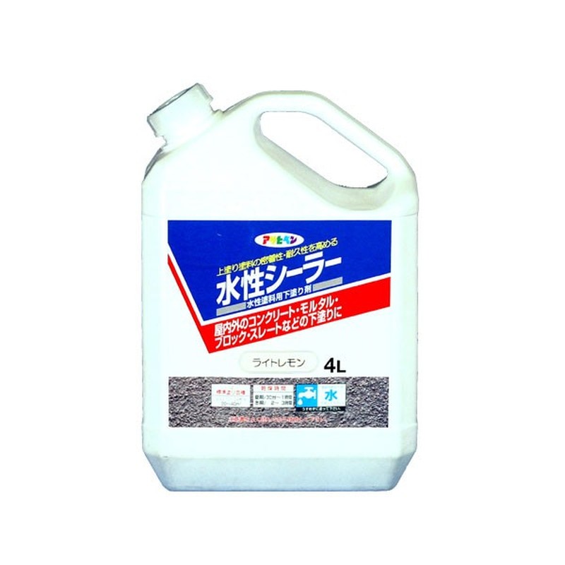 アサヒペン 9010568 水性シーラー 4L ライトレモン 1個（ご注文単位1個）【直送品】