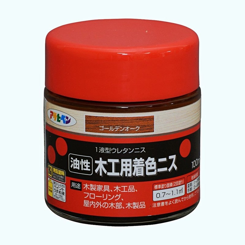 アサヒペン 901334 木工用着色ニス 100ML ゴールデンオーク 1個(ご注文単位1個)【直送品】