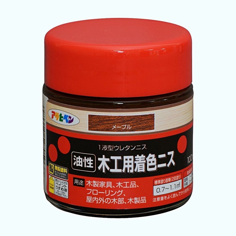 アサヒペン 901335 木工用着色ニス 100ML メープル 1個(ご注文単位1個)【直送品】