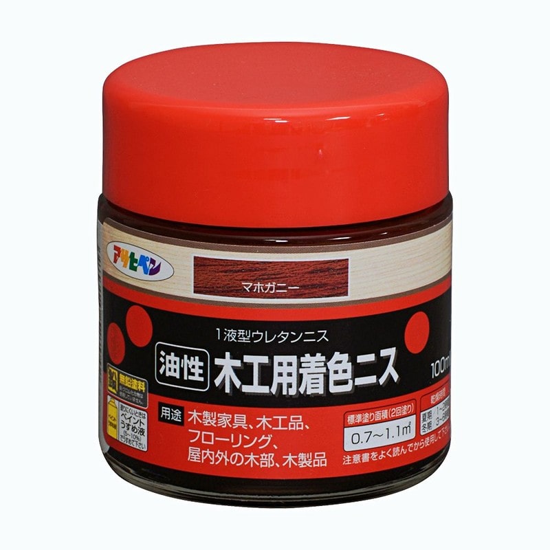アサヒペン 901337 木工用着色ニス 100ML マホガニー 1個(ご注文単位1個)【直送品】