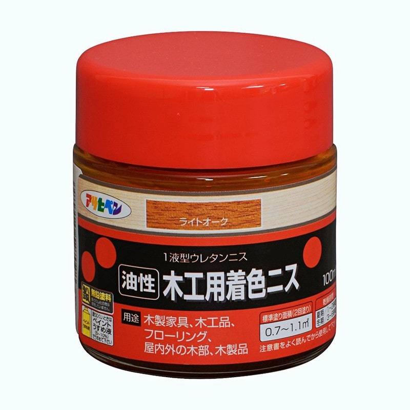 アサヒペン 901338 木工用着色ニス 100ML ライトオーク 1個(ご注文単位1個)【直送品】