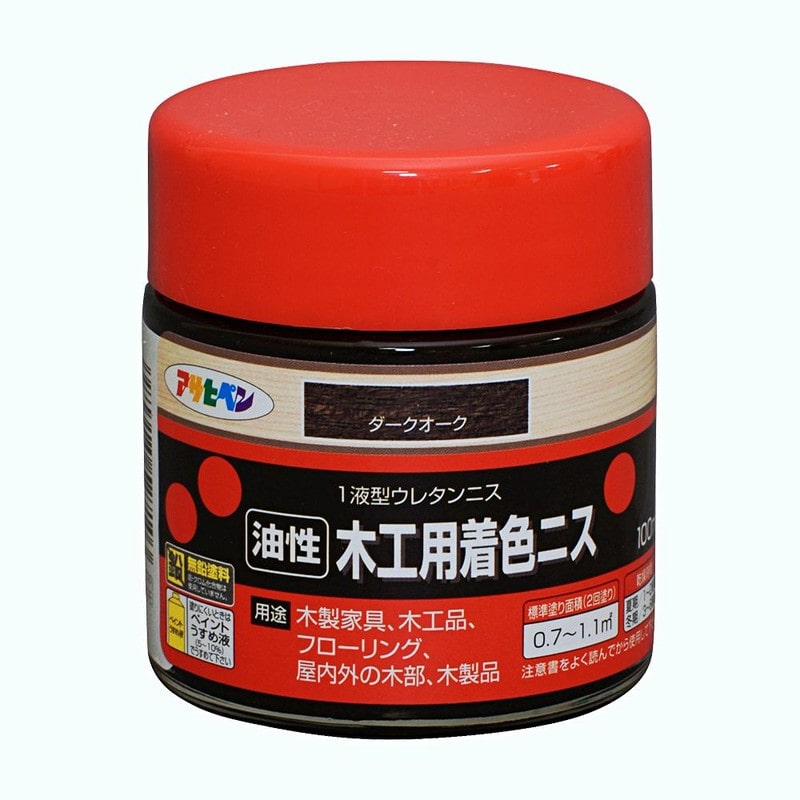 アサヒペン 9010428 木工用着色ニス 100ML ダークオーク 1個(ご注文単位1個)【直送品】