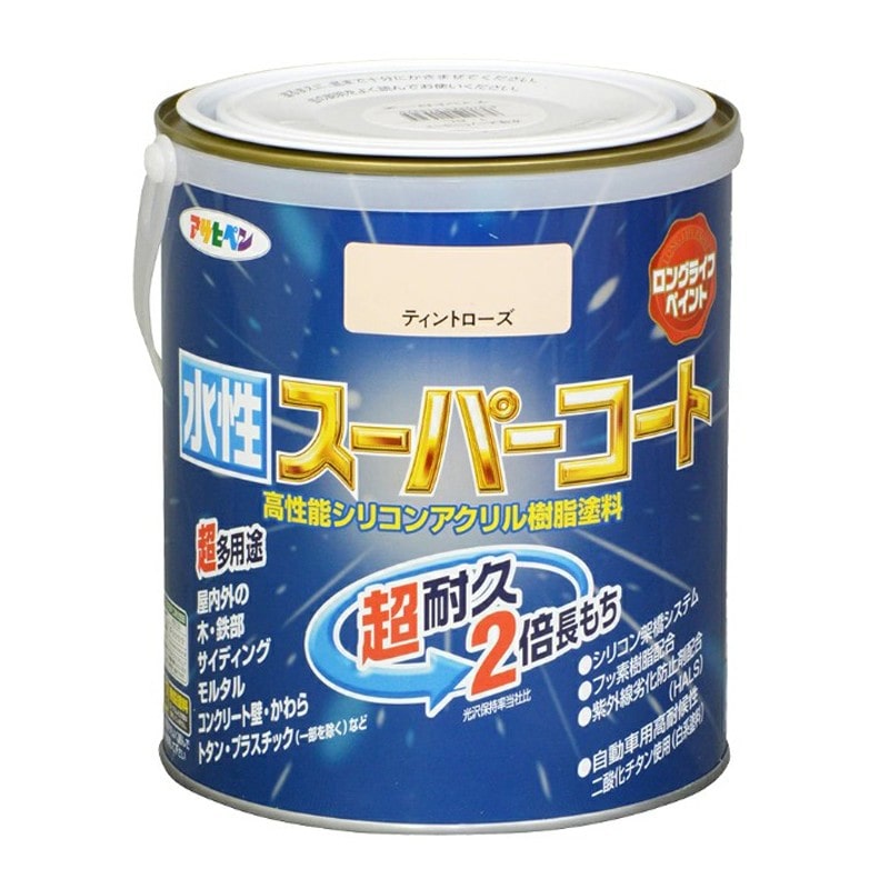 アサヒペン 900056 水性スーパーコート 1.6L ティントローズ 1個(ご注文単位1個)【直送品】