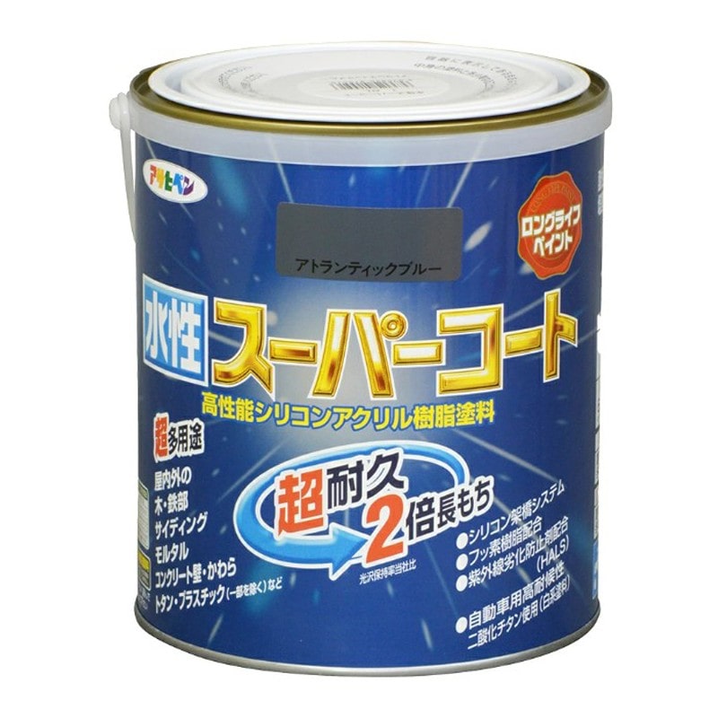アサヒペン 900075 水性スーパーコート 1.6L アトランティックBL 1個(ご注文単位1個)【直送品】