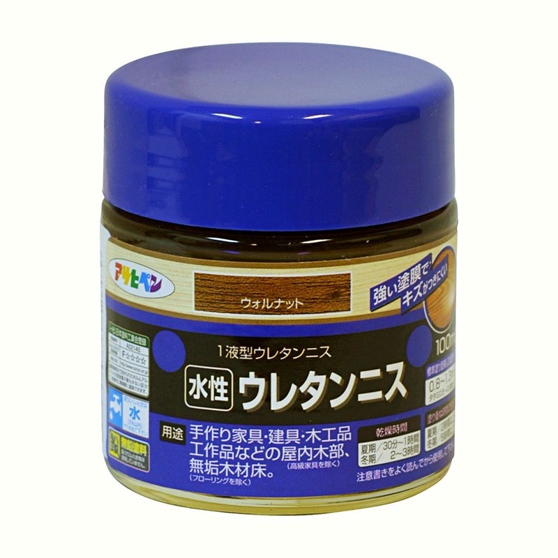 アサヒペン 9018190 水性ウレタンニス 100ML ウォルナット 1個（ご注文単位1個）【直送品】