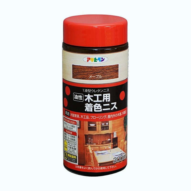 アサヒペン 901344 木工用着色ニス 300mL メープル 1個(ご注文単位1個)【直送品】