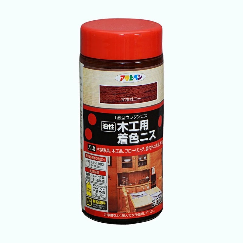 アサヒペン 901346 木工用着色ニス 300mL マホガニー 1個(ご注文単位1個)【直送品】