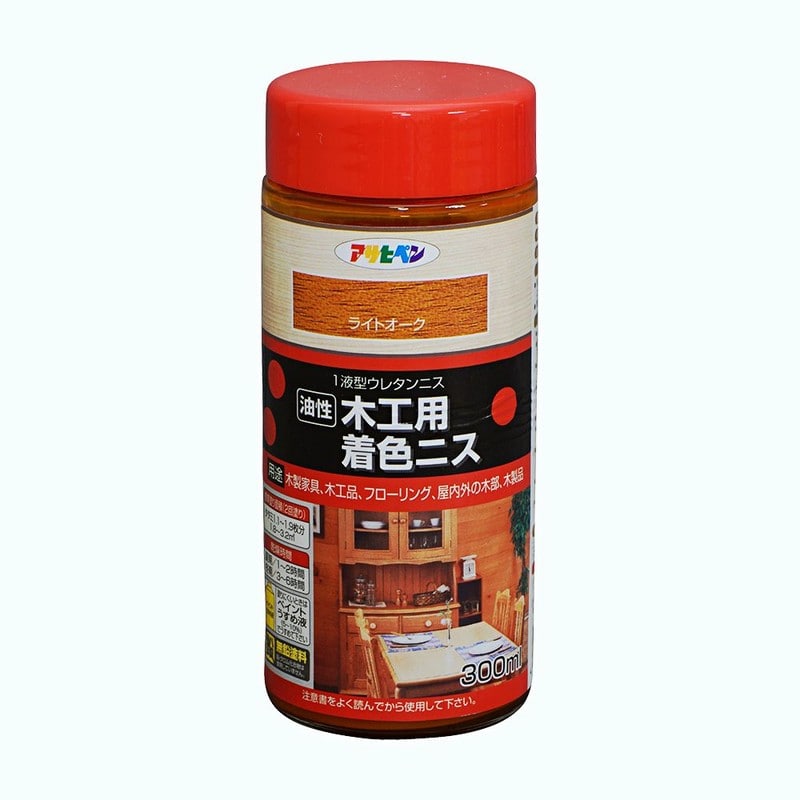 アサヒペン 901347 木工用着色ニス 300mL ライトオーク 1個(ご注文単位1個)【直送品】