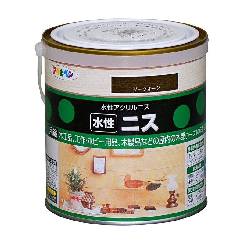 アサヒペン 9010400 水性ニス 0.7L ダークオーク 1個（ご注文単位1個）【直送品】