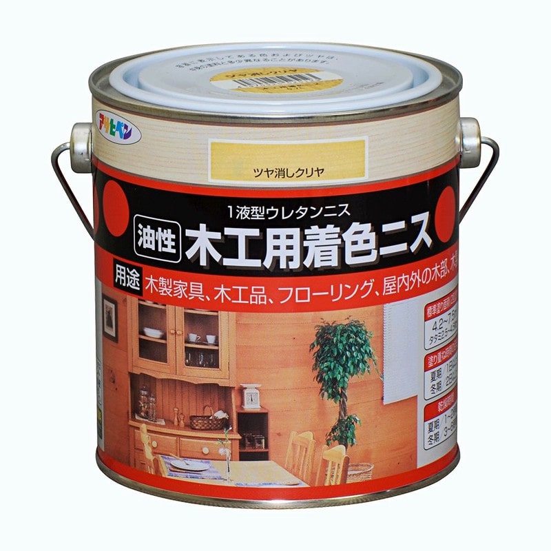 アサヒペン 9010422 木工用着色ニス 0.7L ツヤ消しクリヤ 1個（ご注文単位1個）【直送品】