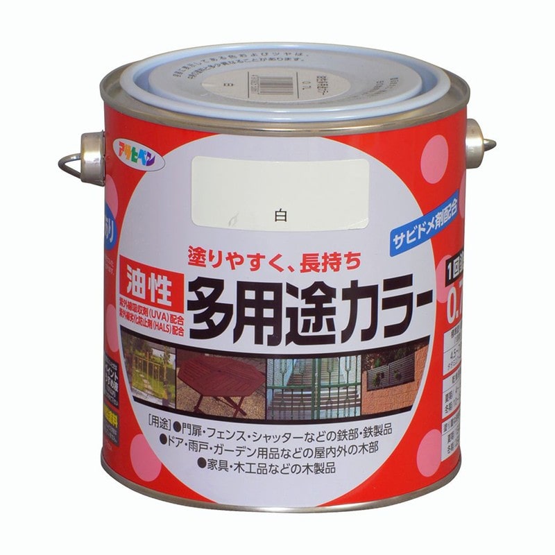 アサヒペン 9016599 油性多用途カラー 0.7L 白 1個（ご注文単位1個）【直送品】