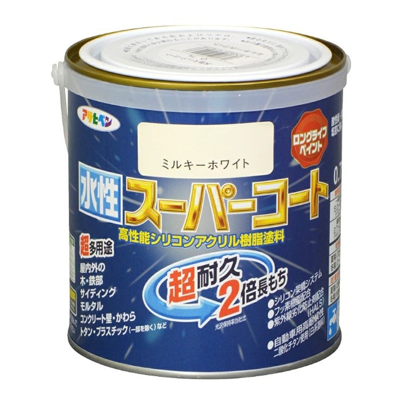 アサヒペン 900002 水性スーパーコート 0.7L ミルキーホワイト 1個（ご注文単位1個）【直送品】