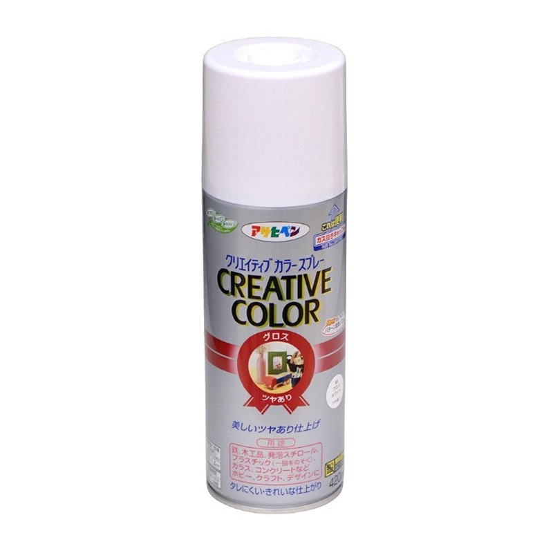 アサヒペン 9010081 クリエイティブカラースプレー420mL グロスWH 1個（ご注文単位1個）【直送品】