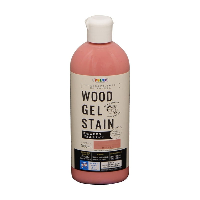 アサヒペン 9018143 水性WOODジェルステイン 300ML ローズPK 1個（ご注文単位1個）【直送品】