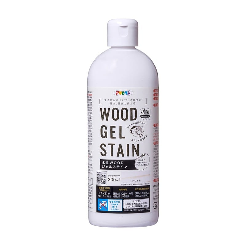 アサヒペン 9018150 水性WOODジェルステイン 300ML ホワイト 1個（ご注文単位1個）【直送品】