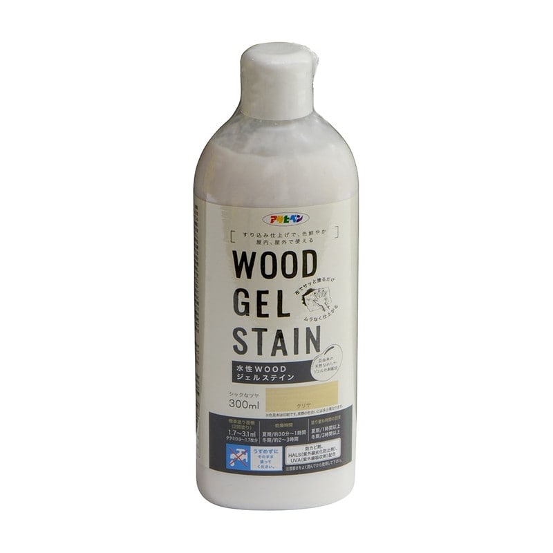 アサヒペン 9018155 水性WOODジェルステイン 300ML クリヤ 1個（ご注文単位1個）【直送品】