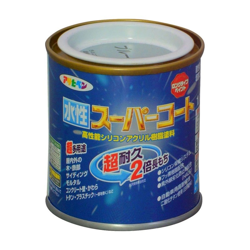 アサヒペン 9011432 水性スーパーコート 1/12L ブルーグレー 1個(ご注文単位1個)【直送品】