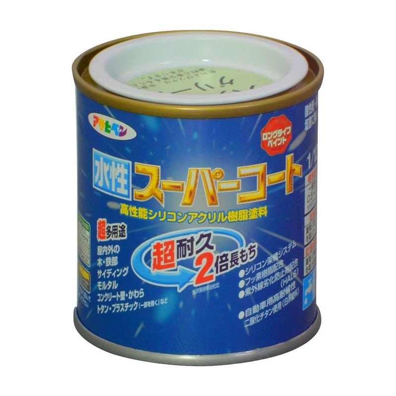 アサヒペン 9011442 水性スーパーコート 1/12L パステルグリーン 1個(ご注文単位1個)【直送品】