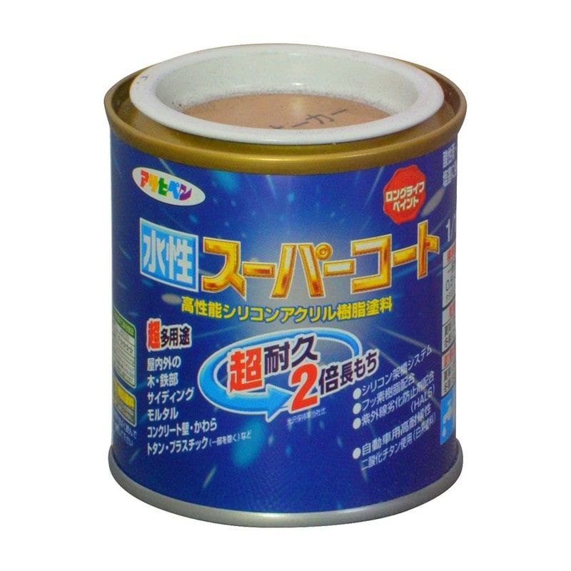 アサヒペン 9011448 水性スーパーコート 1/12L ソフトオーカー 1個(ご注文単位1個)【直送品】