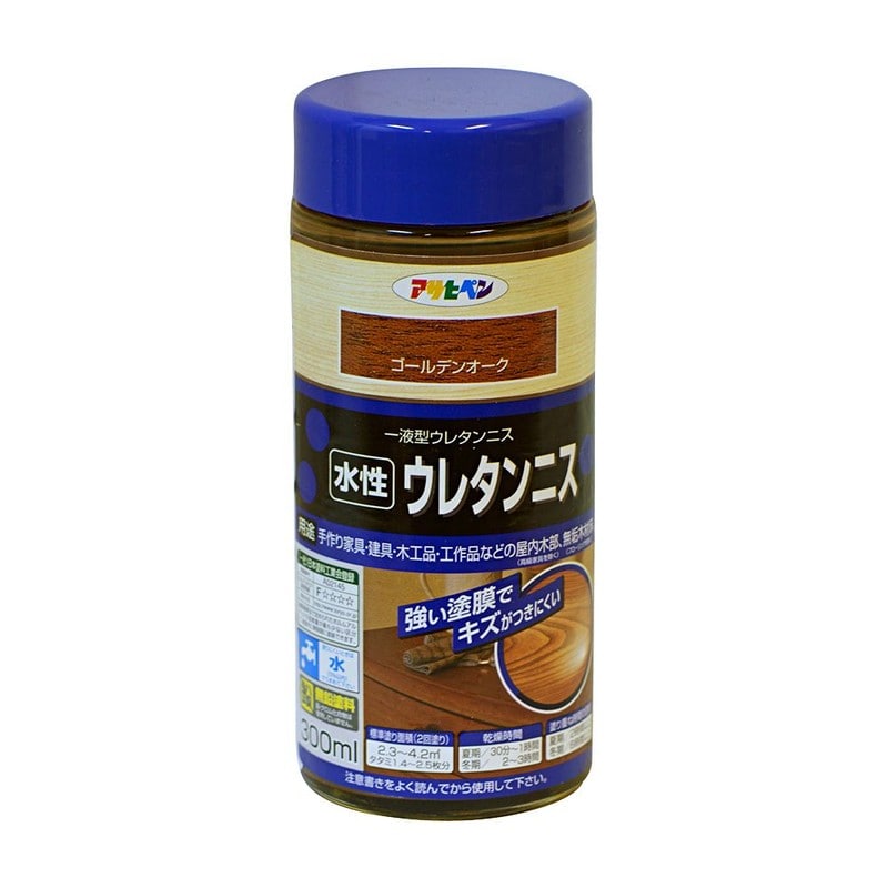 アサヒペン 9018194 水性ウレタンニス 300ML ゴールデンオーク 1個（ご注文単位1個）【直送品】
