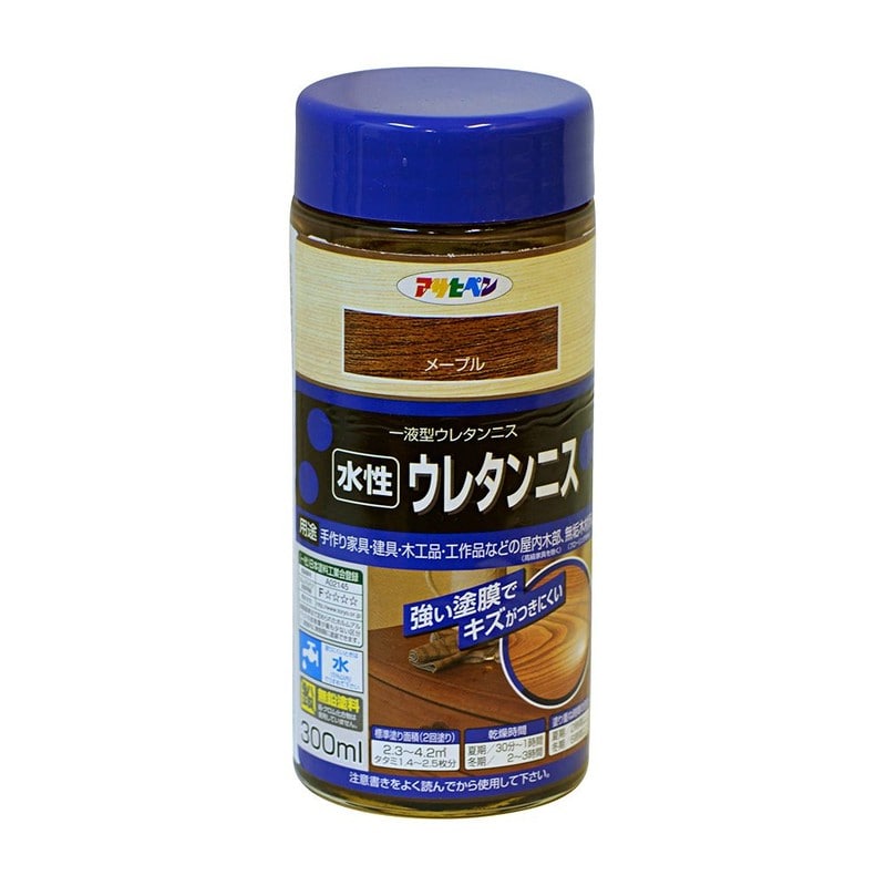 アサヒペン 9018195 水性ウレタンニス 300ML メープル 1個（ご注文単位1個）【直送品】