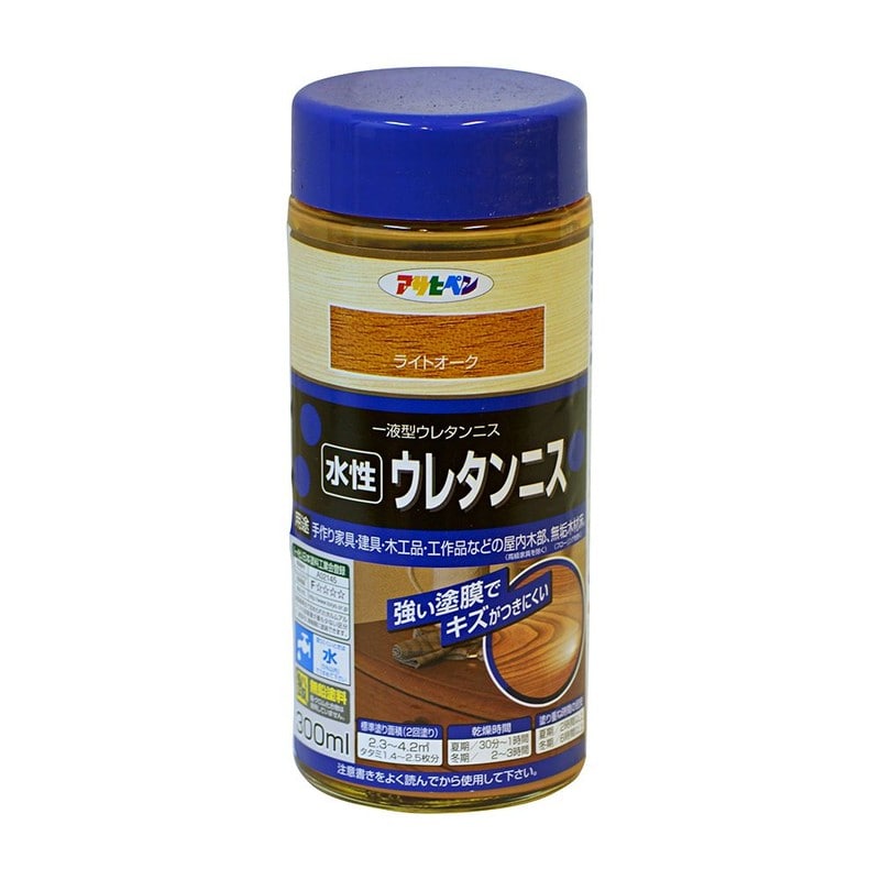 アサヒペン 9018199 水性ウレタンニス 300ML ライトオーク 1個（ご注文単位1個）【直送品】