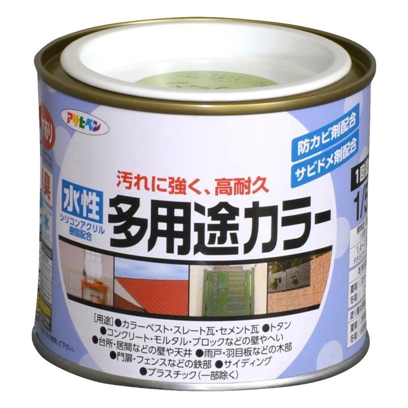 アサヒペン 9016696 水性多用途カラー 1/5L フレッシュグリーン 1個（ご注文単位1個）【直送品】