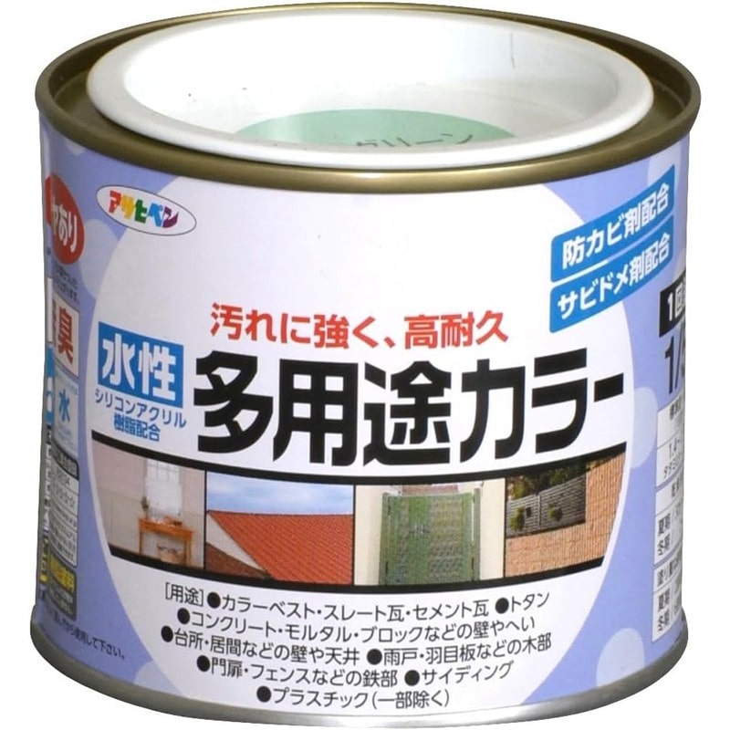 アサヒペン 9016704 水性多用途カラー 1/5L ライトグリーン 1個（ご注文単位1個）【直送品】