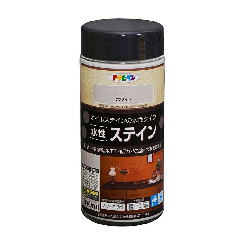 アサヒペン 9010534 水性ステイン 300mL ホワイト 1個（ご注文単位1個）【直送品】