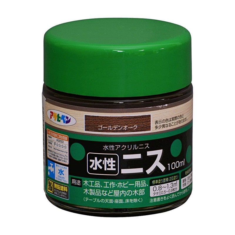 アサヒペン 901325 水性ニス 100ML ゴールデンオーク 1個(ご注文単位1個)【直送品】