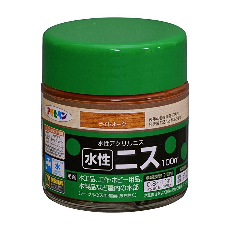 アサヒペン 901329 水性ニス 100ML ライトオーク 1個(ご注文単位1個)【直送品】