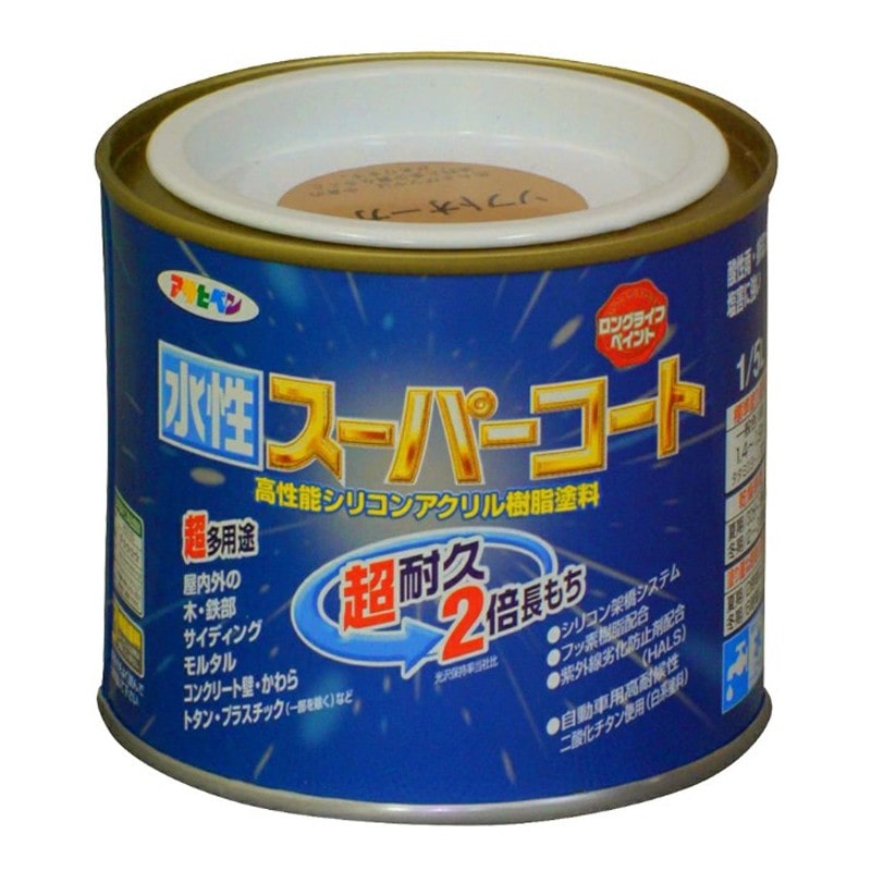 アサヒペン 9011403 水性スーパーコート 1/5L ソフトオーカー 1個（ご注文単位1個）【直送品】