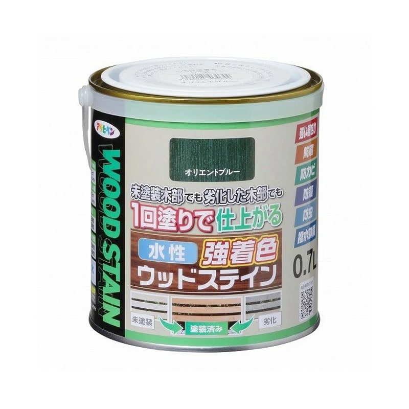 アサヒペン 9019110 水性強着色ウッドステイン1/5L オリエントブルー 1個(ご注文単位1個)【直送品】