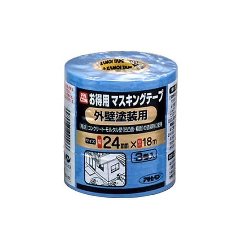 アサヒペン 9016001 PCお徳用マスキングテープ24×3巻入 外壁塗装用 1個(ご注文単位1個)【直送品】