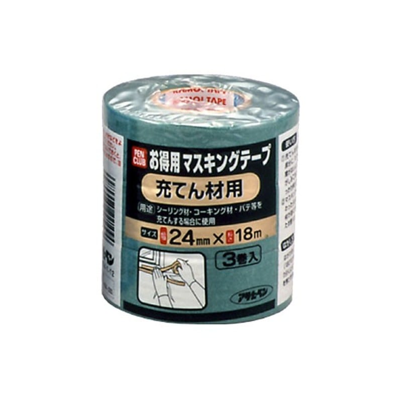 アサヒペン 9016004 PCお徳用マスキングテープ24×3巻入 充てん材用 1個(ご注文単位1個)【直送品】