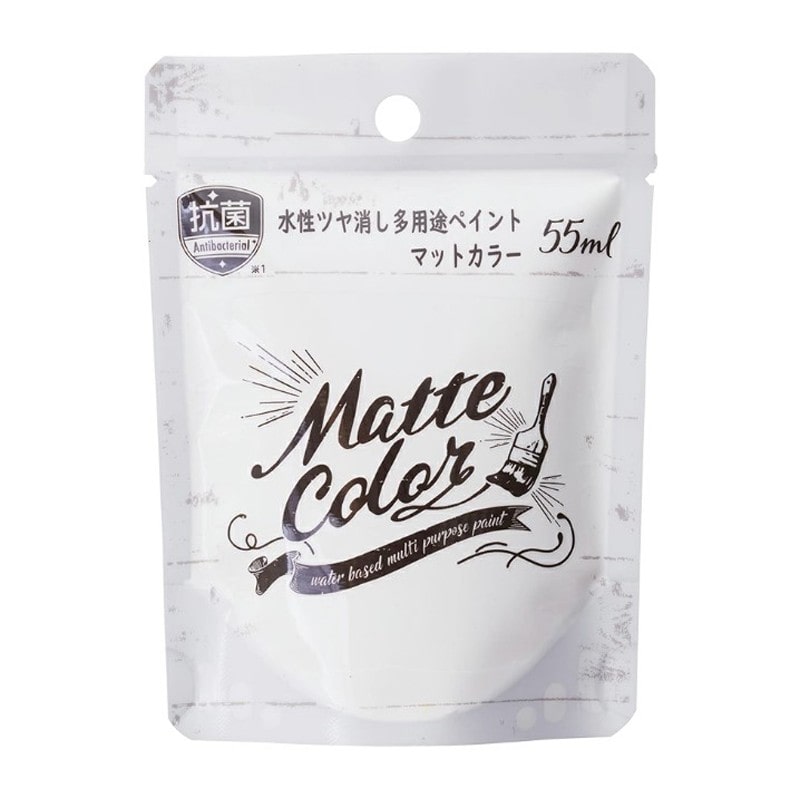 アサヒペン 9019052 水性多用途ペイントマットカラースノーWH 55ml 1個（ご注文単位1個）【直送品】