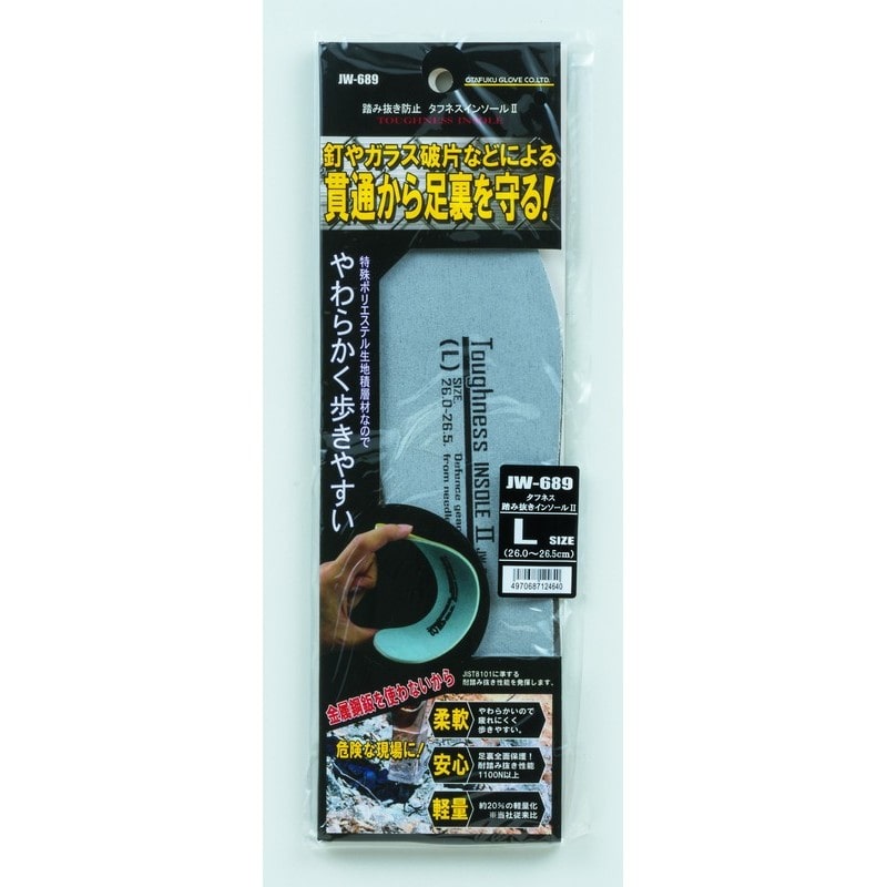 おたふく手袋 2113620 タフネス踏み抜きインソール2 JW-689 1個（ご注文単位1個）【直送品】