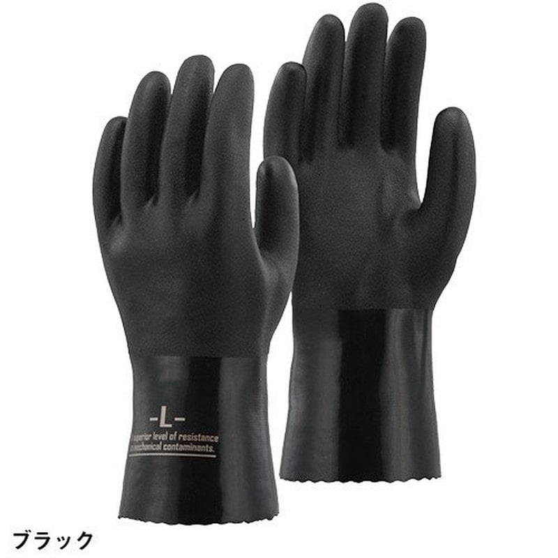 おたふく手袋 2113816 A-208 M 黒 PVCオイルレジスタント3双組 1個（ご注文単位1個）【直送品】