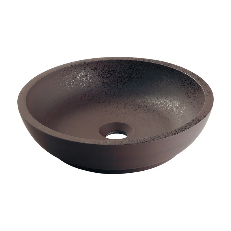 カクダイ 2236167 丸型手洗器 黒茶 493-253-M 1個（ご注文単位1個）【直送品】