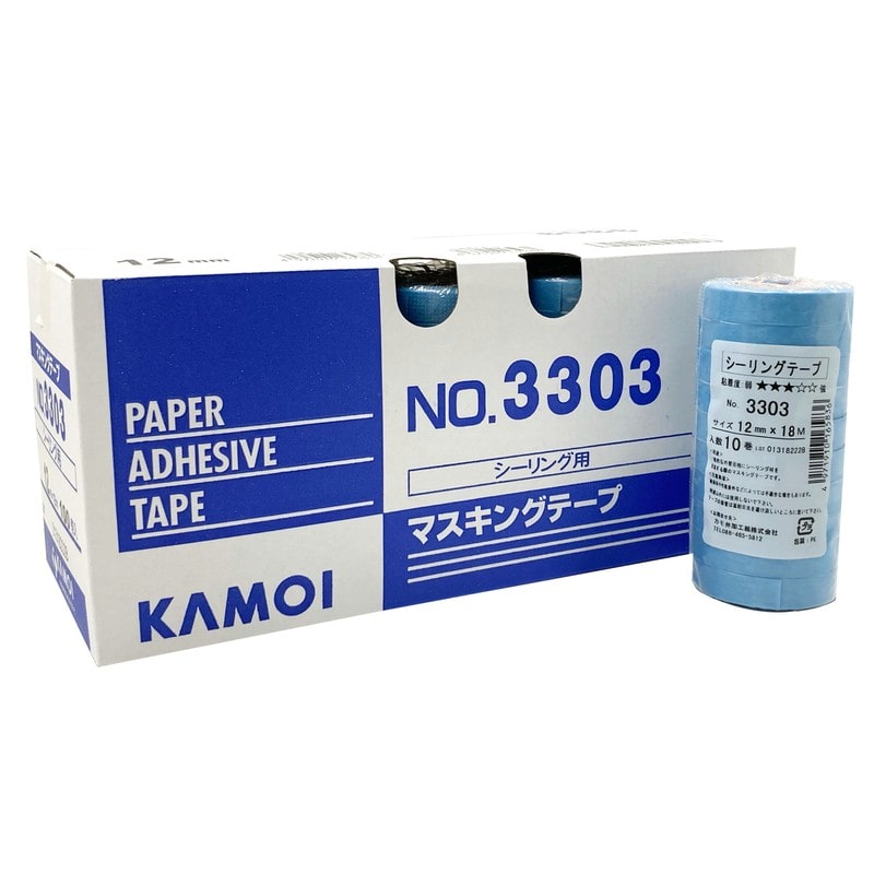 カモ井加工紙 9035002 シーリング用マスキングテープ 12mm×18m #165980 1個（ご注文単位1個）【直送品】