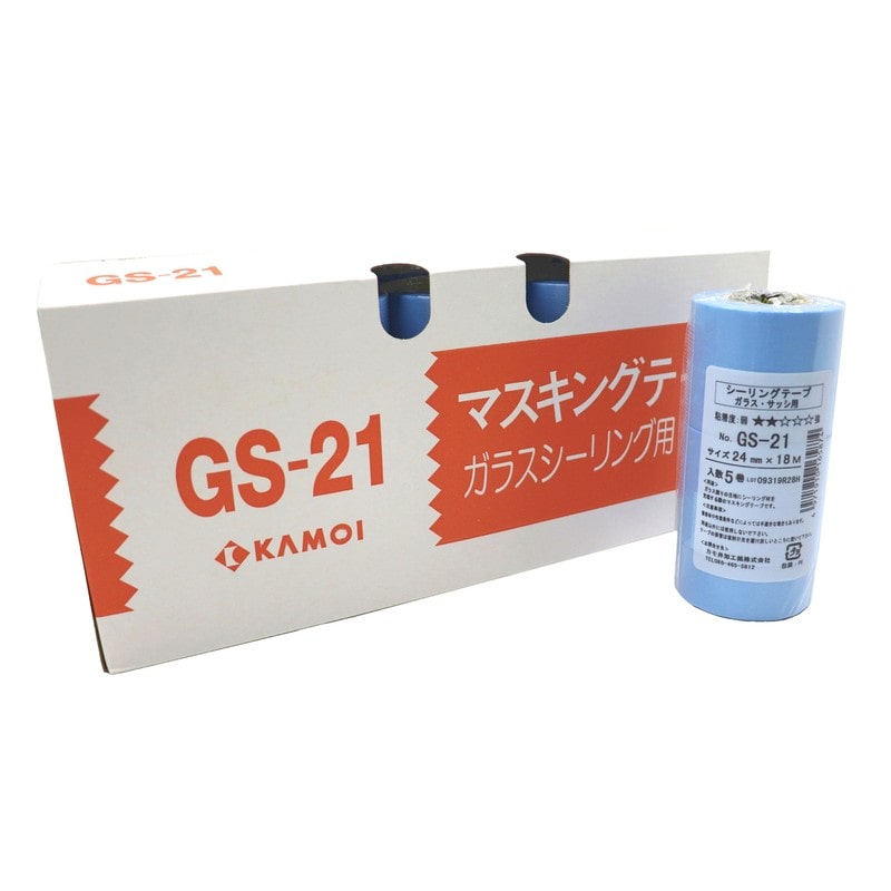 カモ井加工紙 9035037 ガラスサッシ用マスキングテープ 24mm×18m #166055 1個（ご注文単位1個）【直送品】