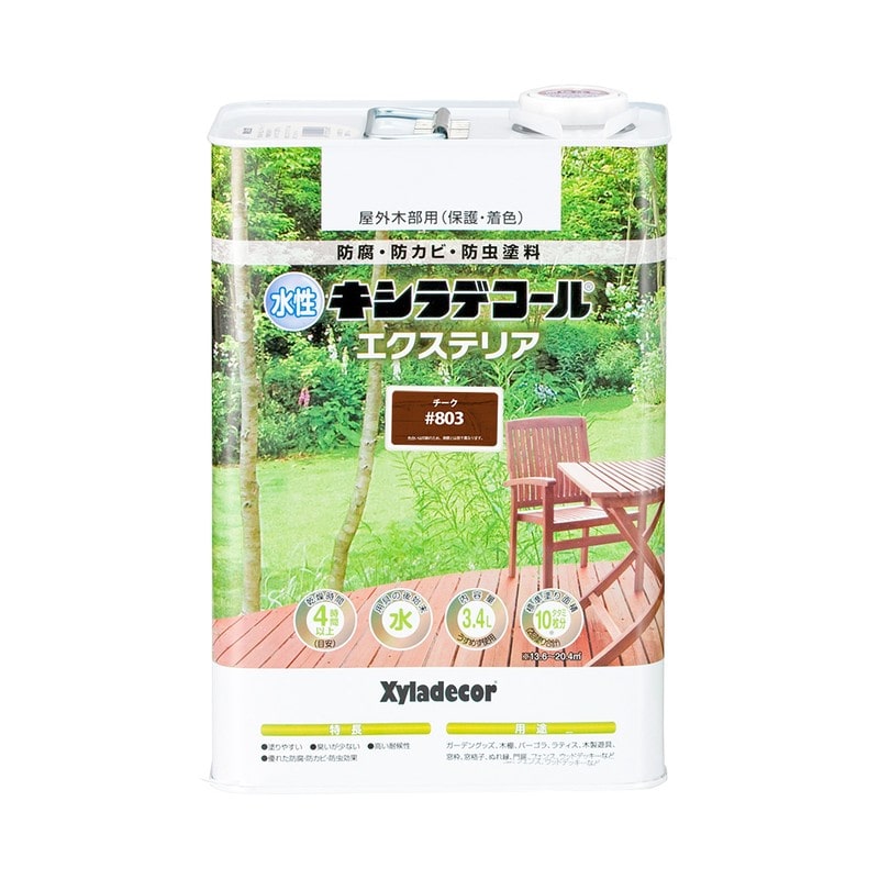 カンペハピオ 9001844 水性キシラデコールエクステリアSチーク3.4L #00047670090000 1個（ご注文単位1個）【直送品】