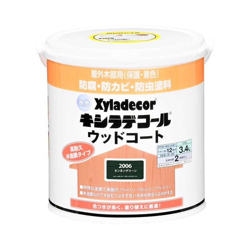 カンペハピオ 9001872 水性キシラデコールウッドコートタンネンGN3.4L #00097670150000 1個（ご注文単位1個）【直送品】