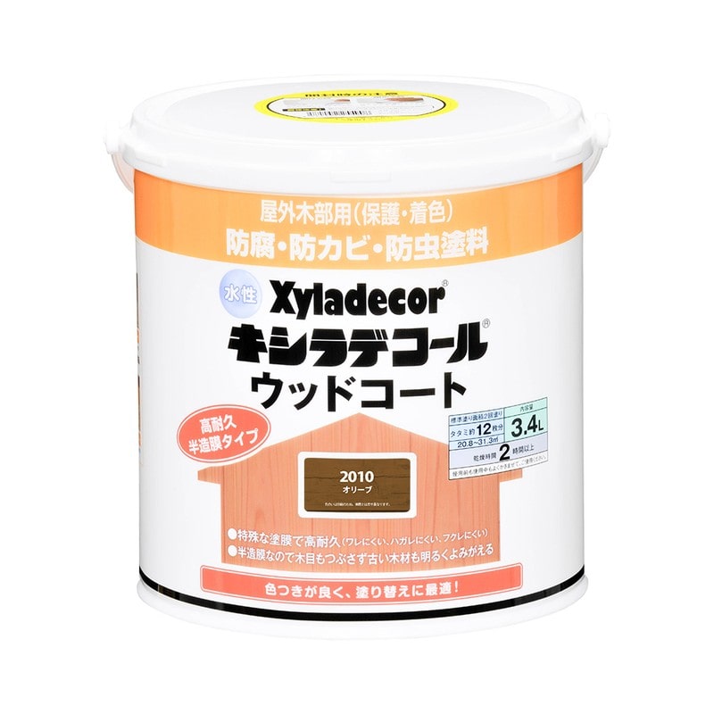 カンペハピオ 9001876 水性キシラデコールウッドコート オリーブ 3.4L #00097670310000 1個（ご注文単位1個）【直送品】